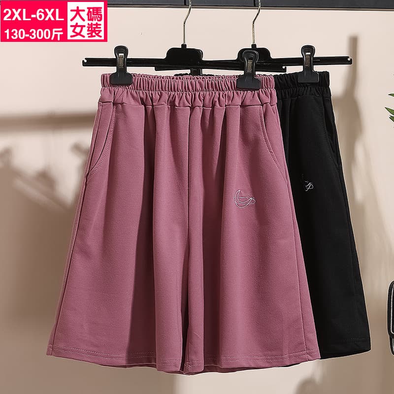 2075 Plus Size Women's Sports Shorts for 200 lbs, Summer Loose Fit 5-Inch Shorts