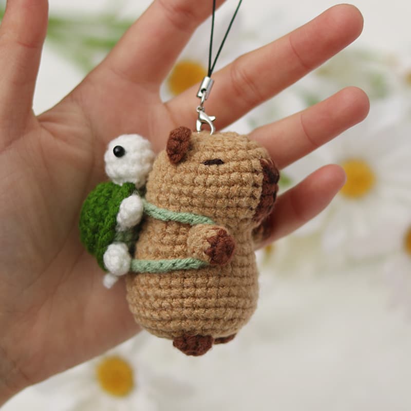 Crochet Kit: DIY Yarn Doll/Animal Pendant Set for Beginners and Starters (Capybara)