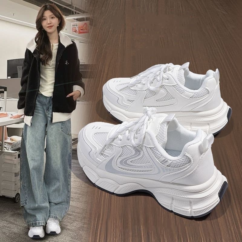 Wasteland Style Purple Dad Sneakers 2026 Spring Autumn New Breathable Student High Appearance Versatile Thick Sole Casual Sports Shoes