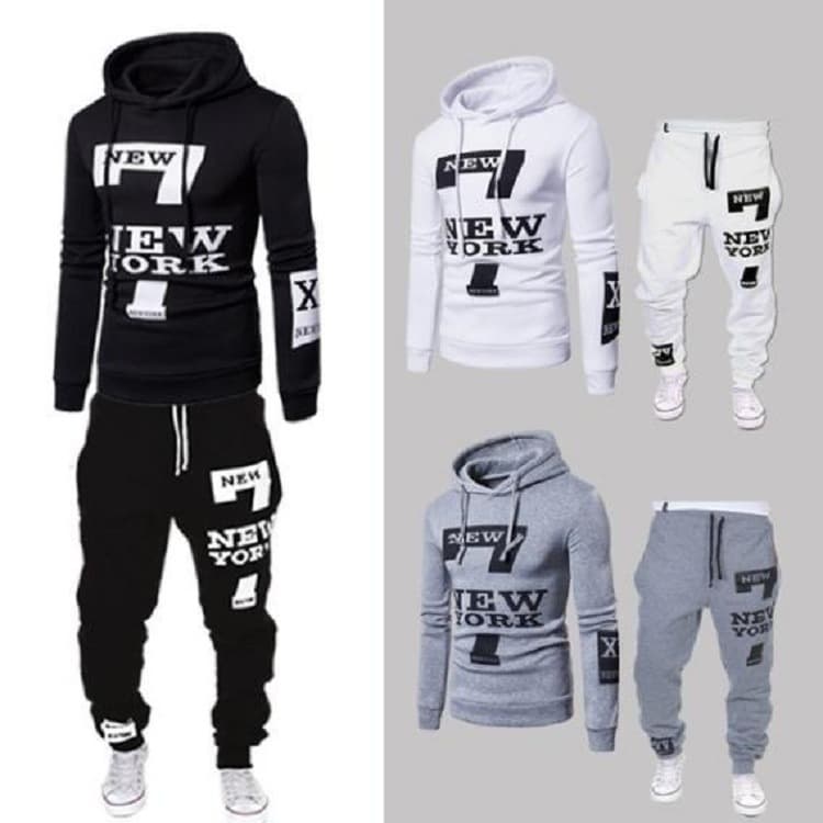 Casual spring and autumn style, digital print sweatshirts and sweatpants, trendy export set, factory direct sales.