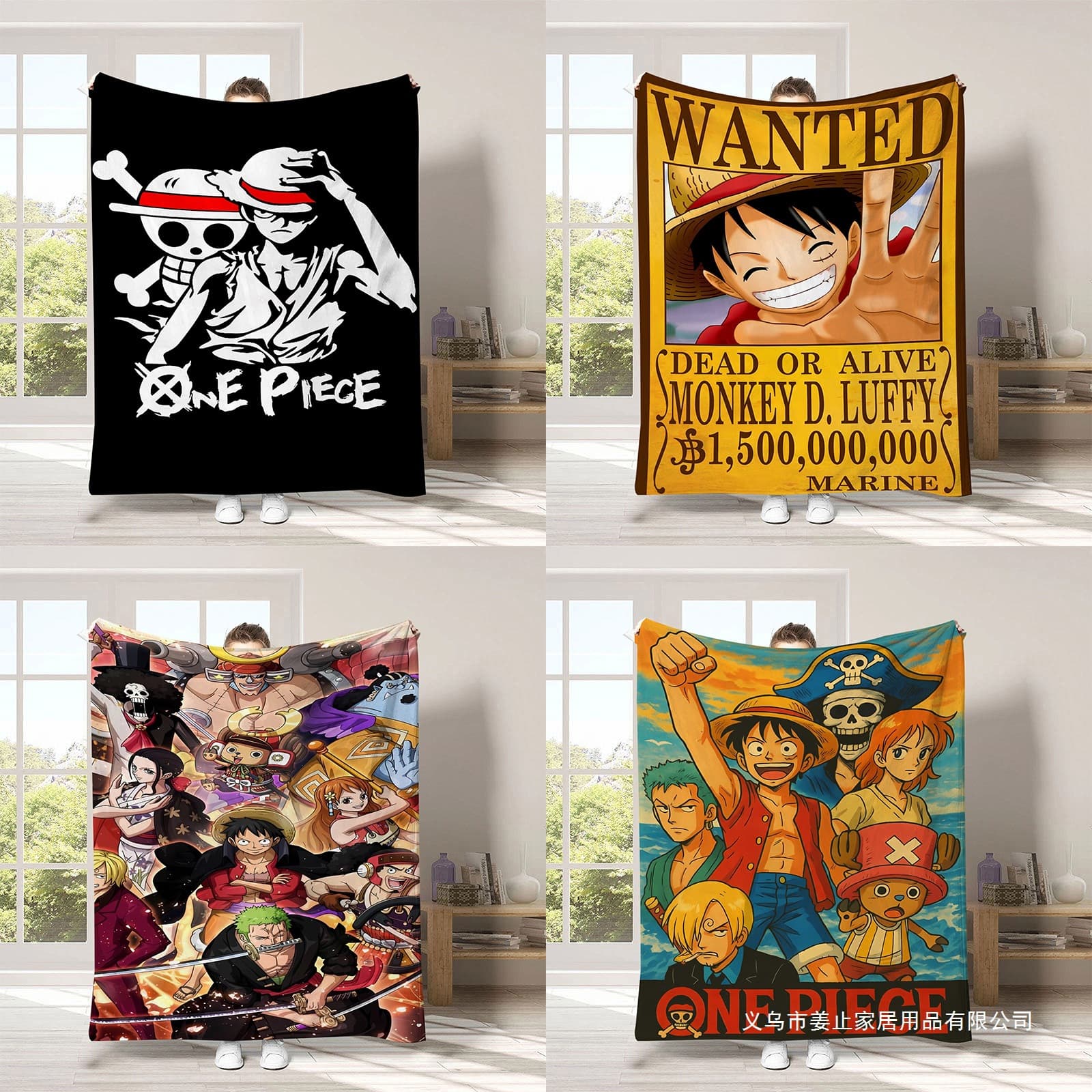 Cross-Border Exclusive Supply for Amazon Cartoon Print One Piece Blanket Japanese Anime Digital Print Flannel Blanket