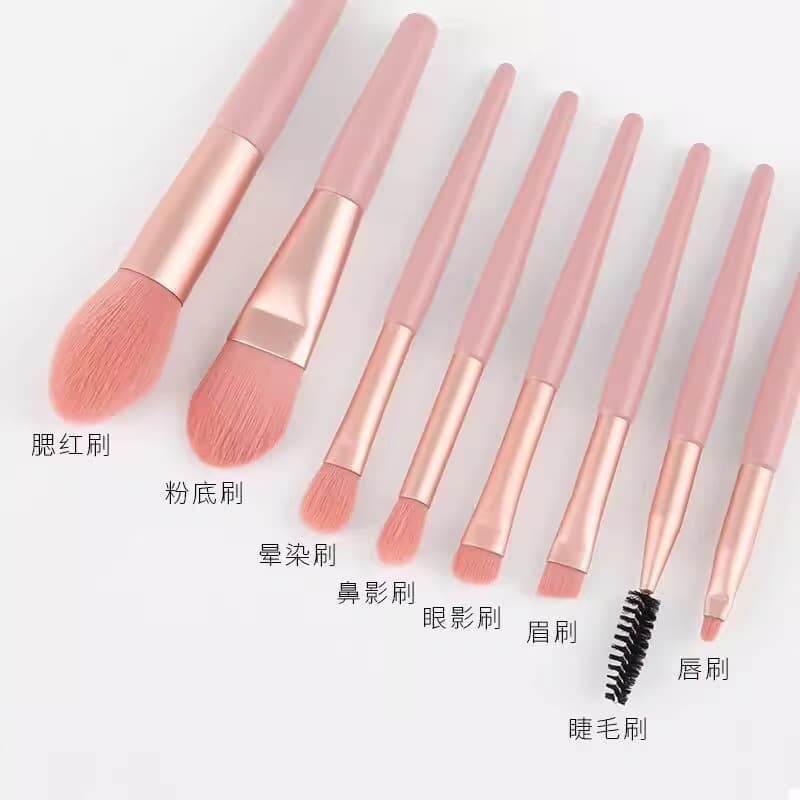 8 Macaron Mini Makeup Brush Set Portable Eyeshadow Blush Complete Brush Set Beginner Beauty Tools