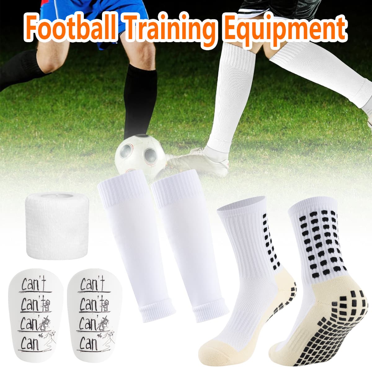 Amazon Football Socks Leg Guards Adult Soccer Socks Shin Guard Sleeve Straps