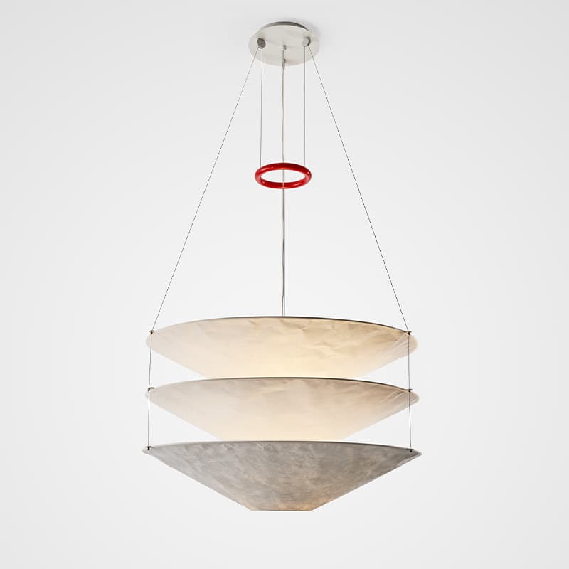 Modern creative bamboo hat suspended cloud dining room chandelier designer bedroom study French retro Dupont paper living room lamp