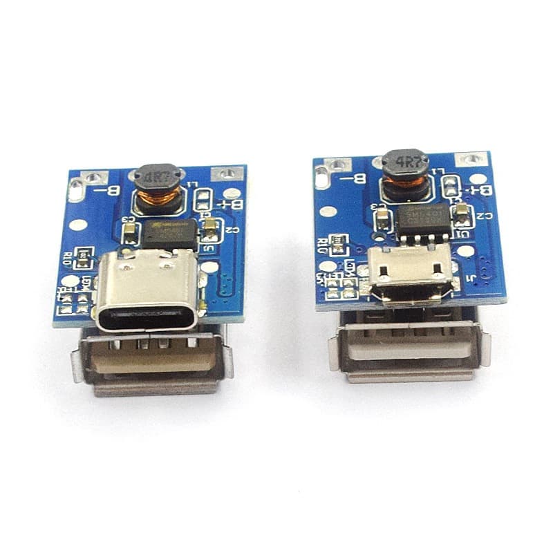 Power bank motherboard boost charger module, lithium battery 3V/3.7V to 5V/1A boost board.