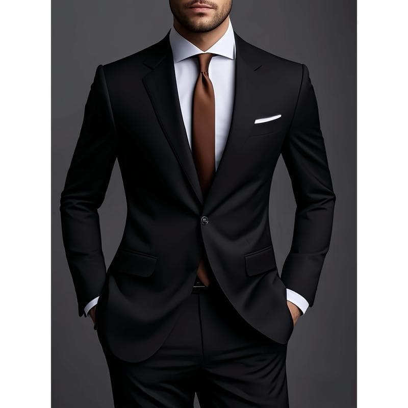 2026 In Stock Men's Fashion Slim Fit Suit Set for Groomsmen, Big Size Business Suit