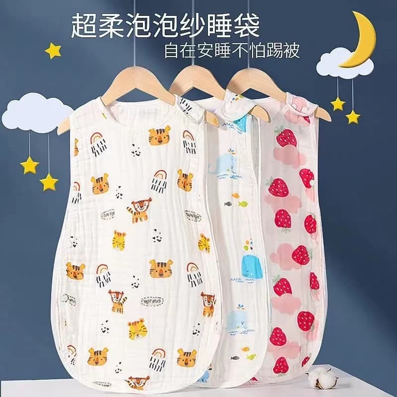Wholesale Baby Gauze Sleeveless Sleepsack Pure Cotton Summer Thin Vest Infant Anti-Kick Blanket