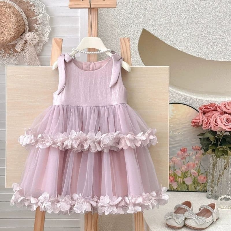 Girls Summer Princess Dress Spring and Summer Clothing High-End Breathable Stylish for Older Children
