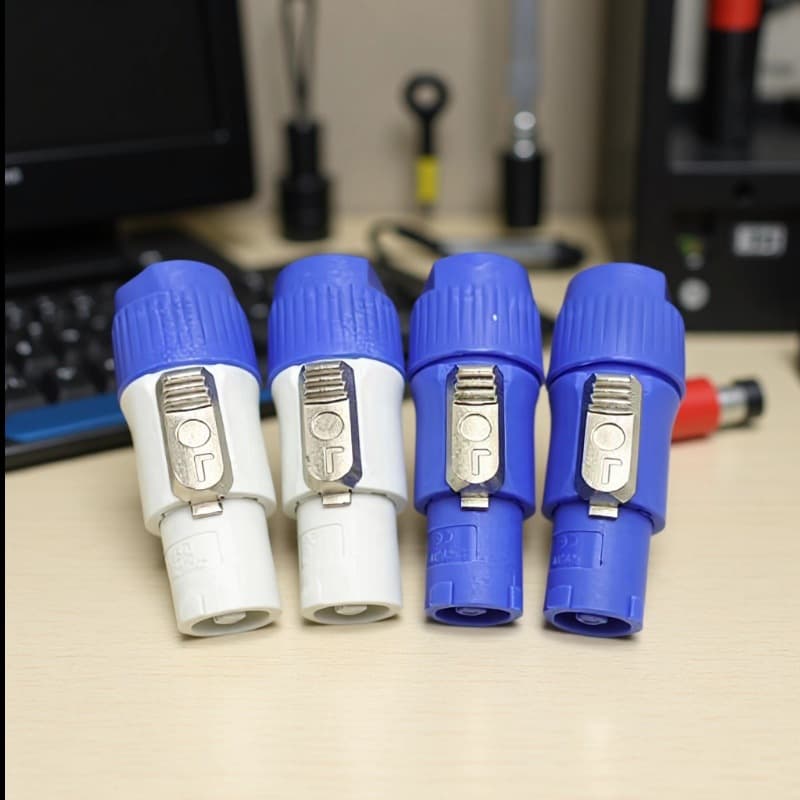 Manufacturer supplies wholesale three-core SPEAK professional power blue and white plug 3P stage audio power plug socket