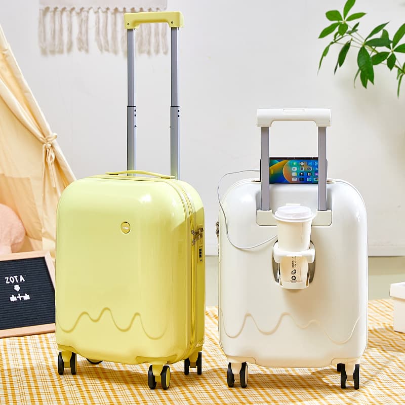 Ice Cream Luggage for Women New 20-inch Small Carry-On Case, Cartoon 28-inch Silent Trolley, Check-In Free Travel Suitcase