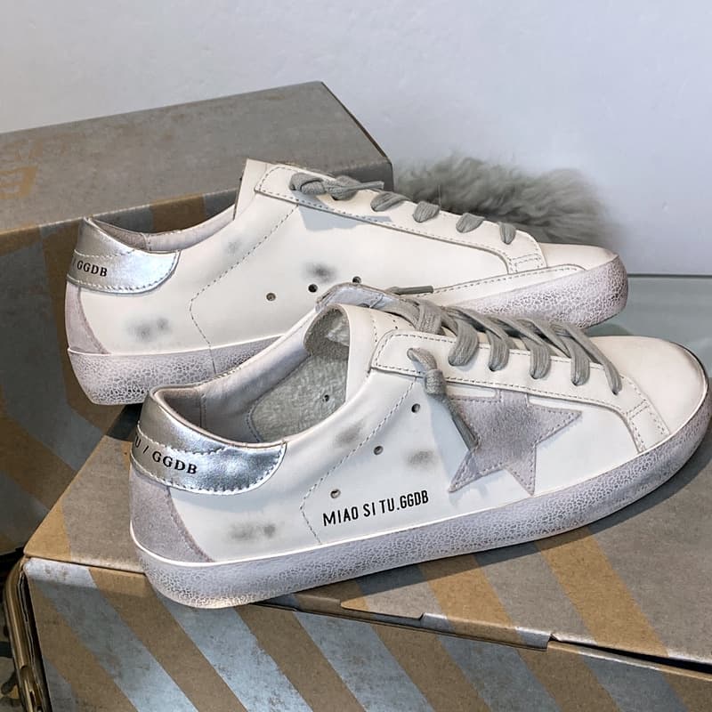 Dirty white sneakers 2024 new Korean genuine leather distressed star built-in platform couple flat casual distressed shoes women