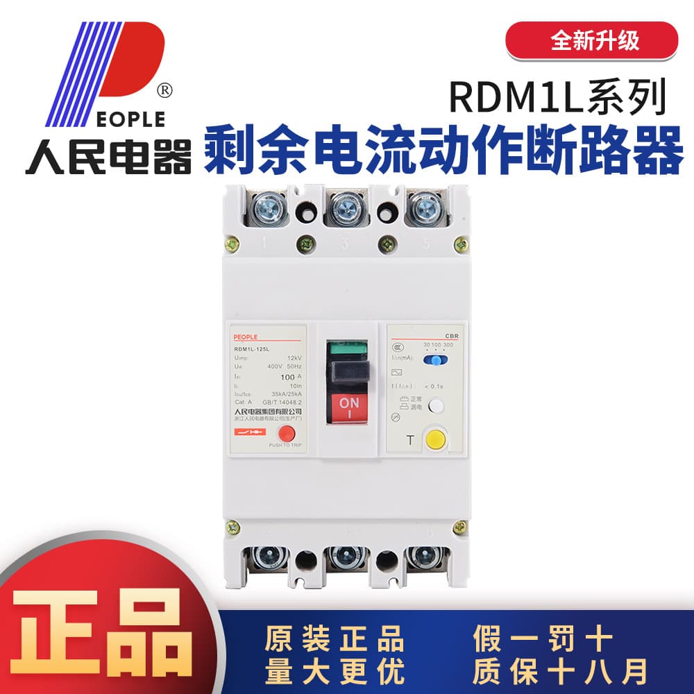 Chinese People's Molded Case Circuit Breaker with Leakage Protection RDM1L 2P3P4P 125A250A400A630A800A