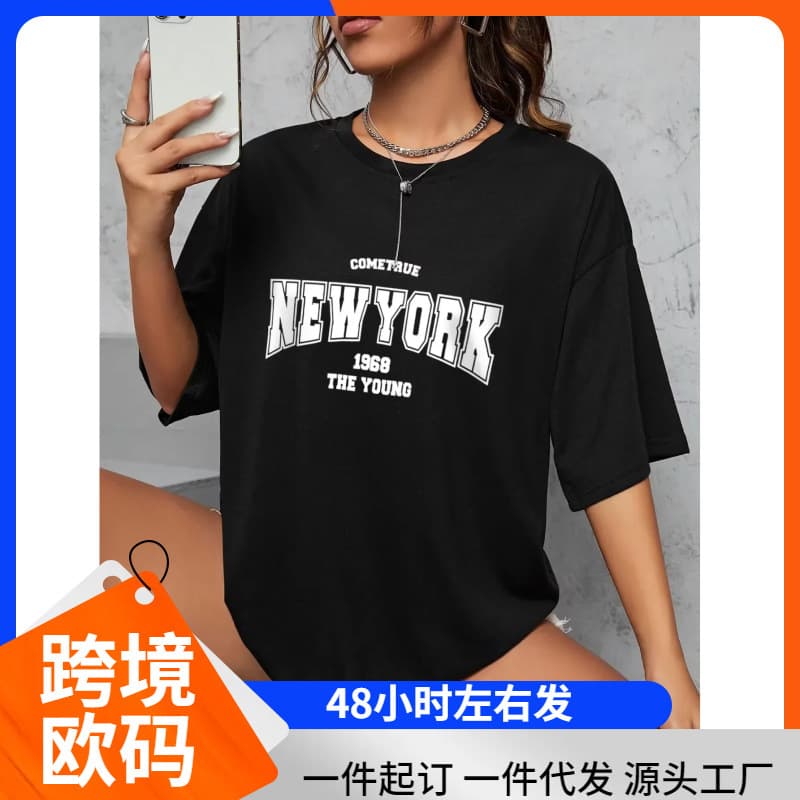 【European cotton T】European cotton TShirts for Women 1968 The New York Is Youn