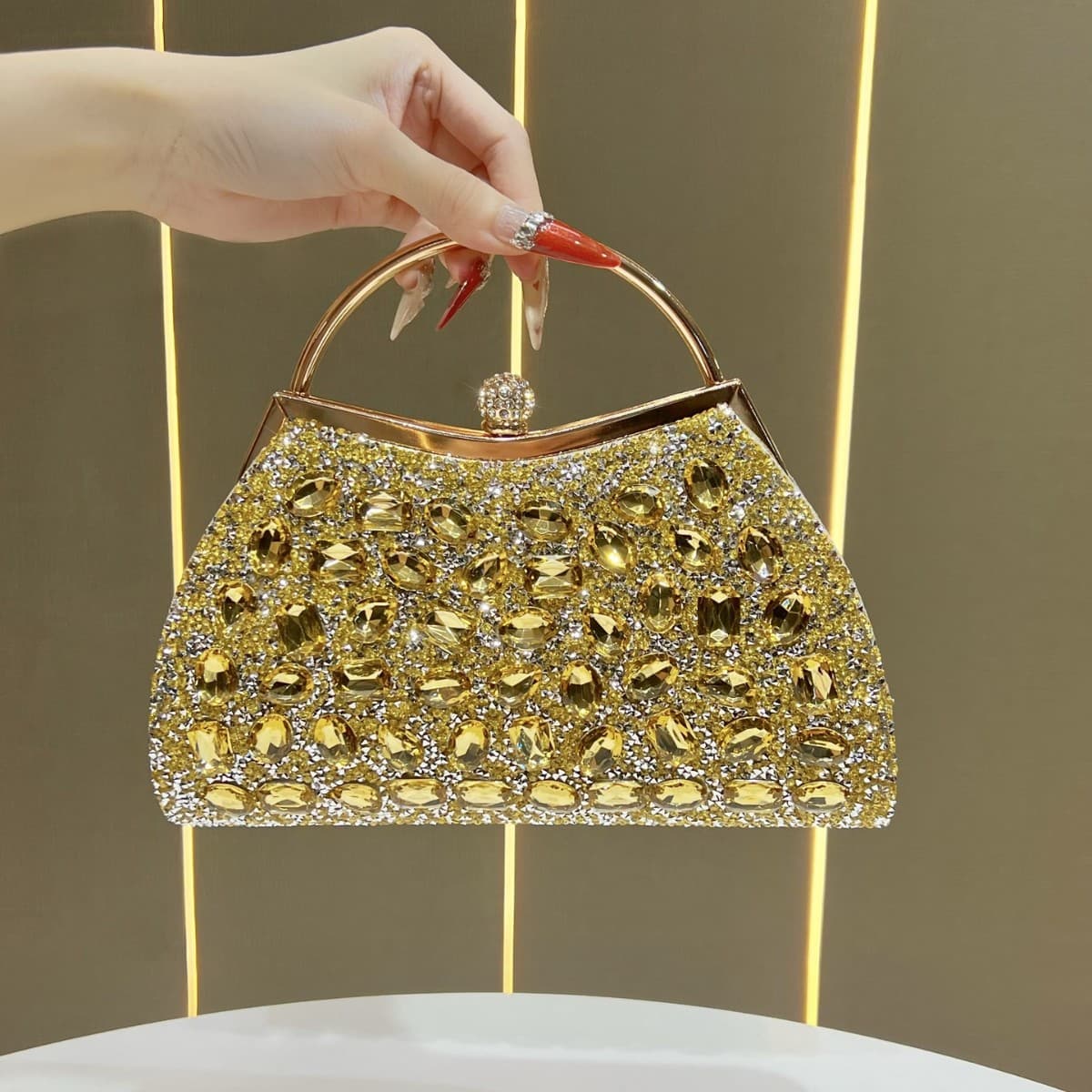 Cross-border Europe and America Rhinestone Handbag Premium Light Luxury Evening Clutch Dress Bag Shoulder Crossbody Women's Bag