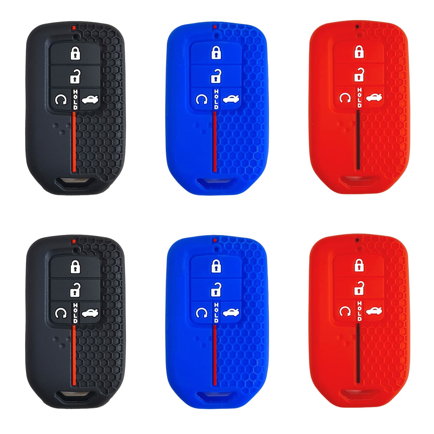 Smart 4-Button Key Case for Honda Accord 11th Gen Civic CRV Integra Haoying Honeycomb Silicone Key Cover