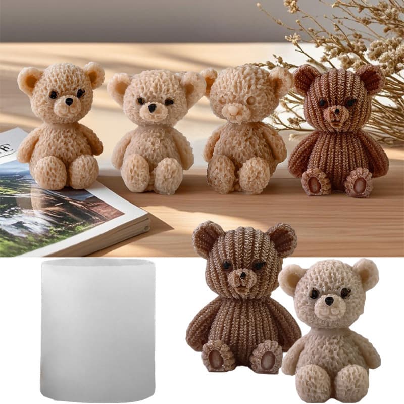 Sweet honey mini bear diy cute animal bear scented candle three-dimensional resin silicone mold