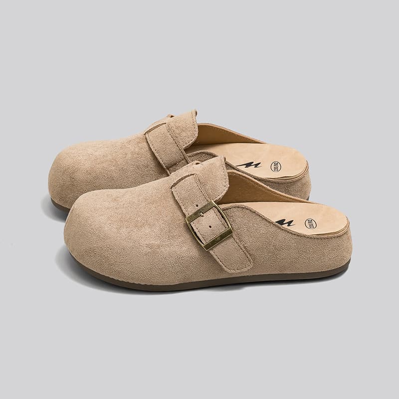 Slippers women's summer outer wear Birkenstock slippers 4.5cm soft sole heighten half slippers comfortable lightweight casual shoes