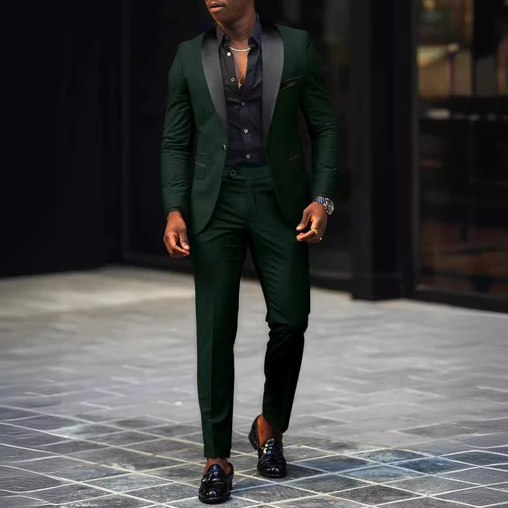 New dress autumn popular men's business casual suit suit men's wedding groom's slim suit two-piece suit