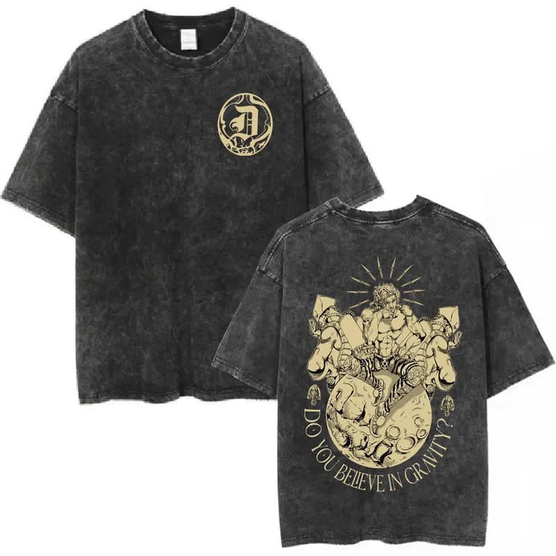 EU Size Pure Cotton Vintage Washed Anime Jojo Bizarre Adventure