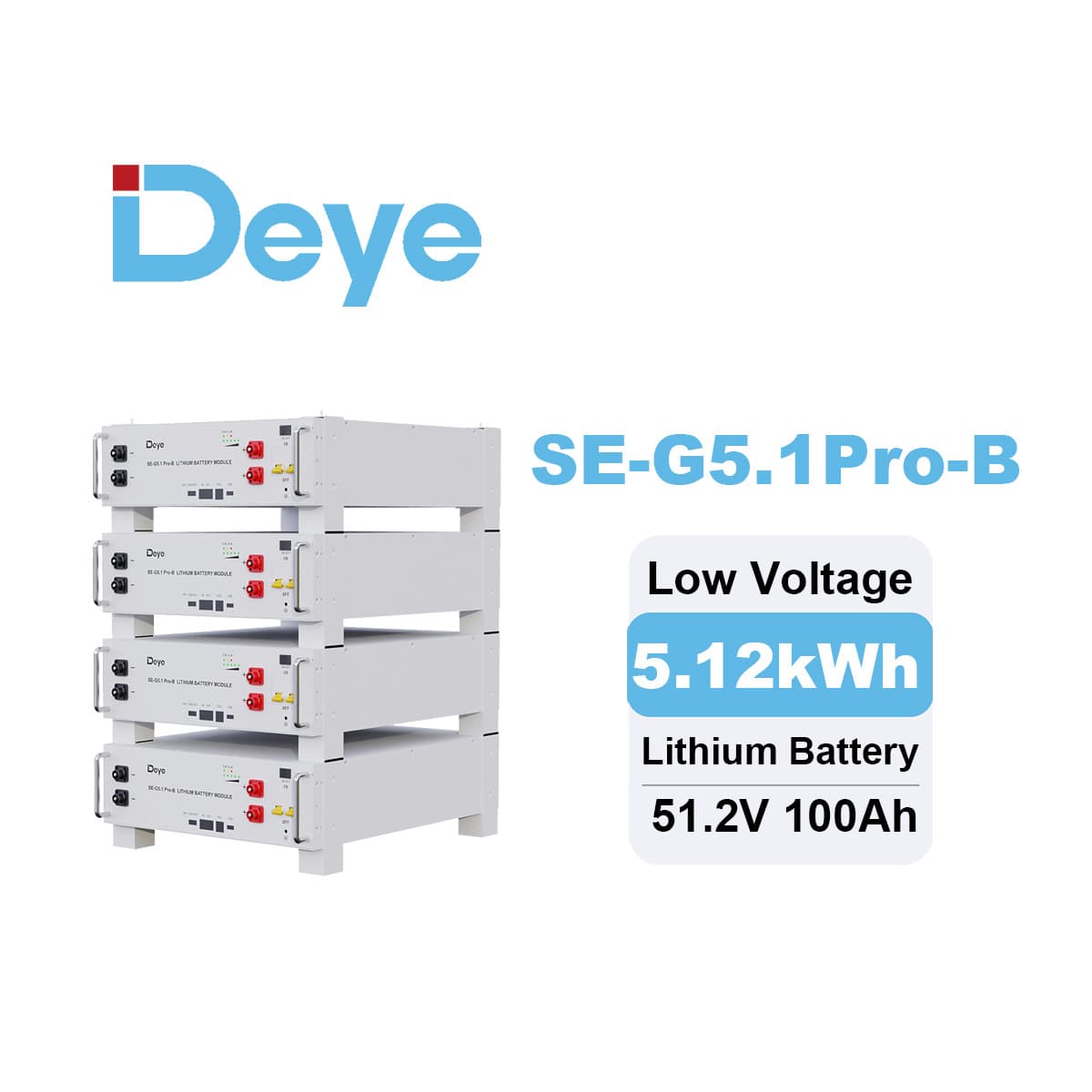 Deye SE-G5.1-PRO-B 5.12kWh Low Voltage Home Rack Energy Storage Lithium Battery