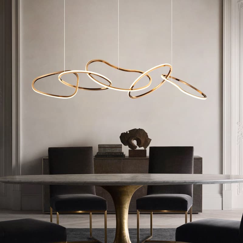 Circle Chandelier Luxury Italian Metal Crystal Chandelier for Hotel Private Room Living Room Dining Room Beauty Salon