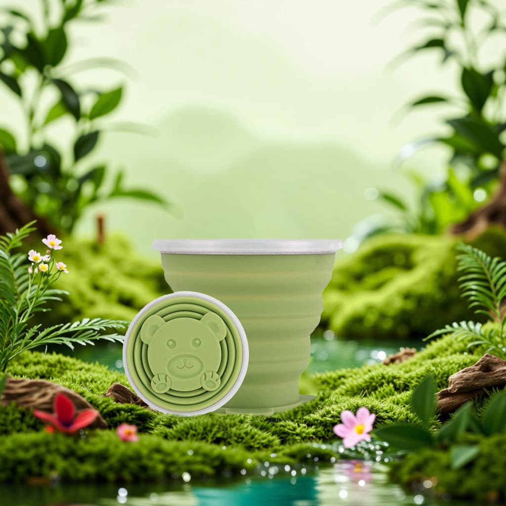 Travel silicone collapsible water bottle, portable cup, food-grade silicone collapsible cup, wholesale.
