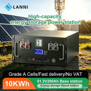 Blue Reverse 10KWH 48V 200AH Lithium Battery with 485/232 Communication Supports Parallel for Telecom Base Station Energy Storage