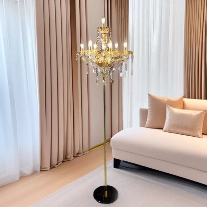 European-Style Living Room Glass Table Lamp Home Bedroom Bedside Vertical Floor Lamp Creative Hotel Aisle Study Decorative Lamp