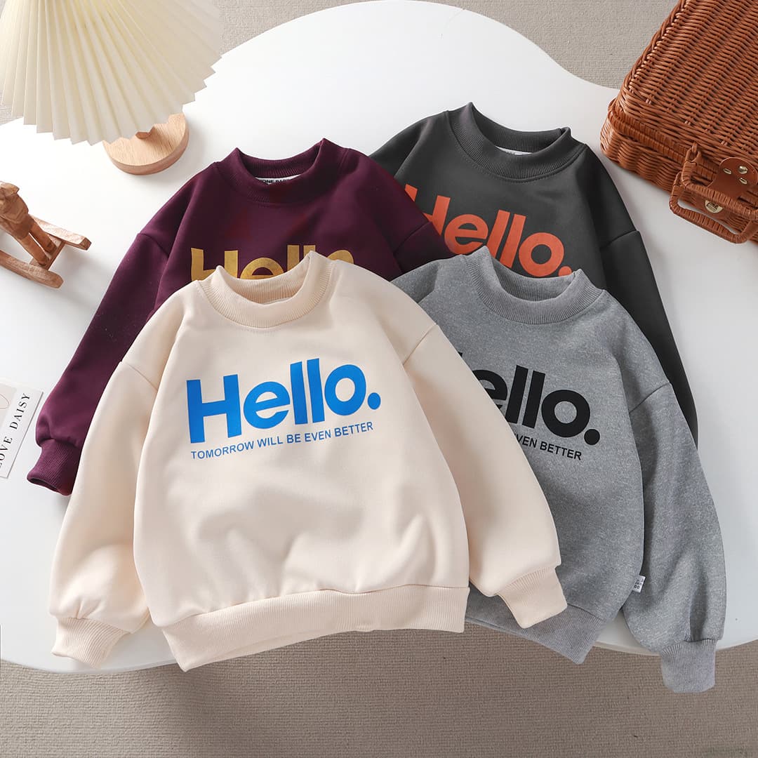 Children's Autumn Sweatshirt New Round Neck Korean Style Loose Sports Long-Sleeved Tops Boys and Girls Fashionable Clothes
