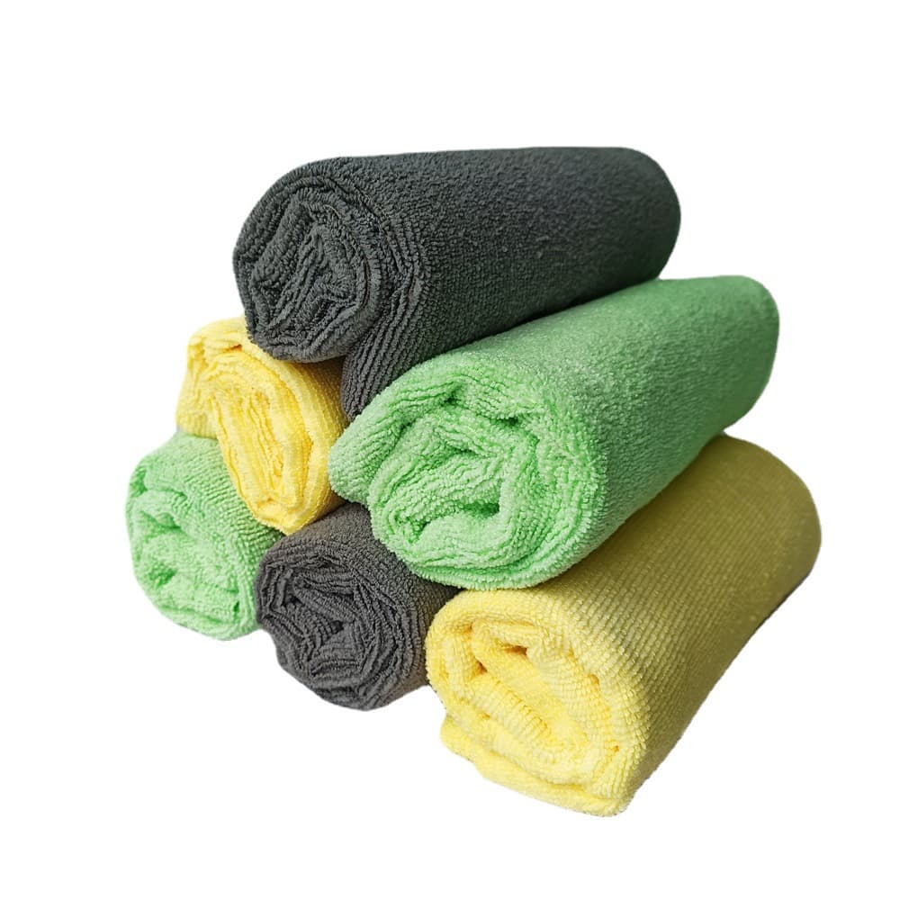 Polishing Tool Waxing Cloth Coating Towel 300gsm Heat-Cut Edge Car Wipe Towel Microfiber Wash Cloth Square Towel