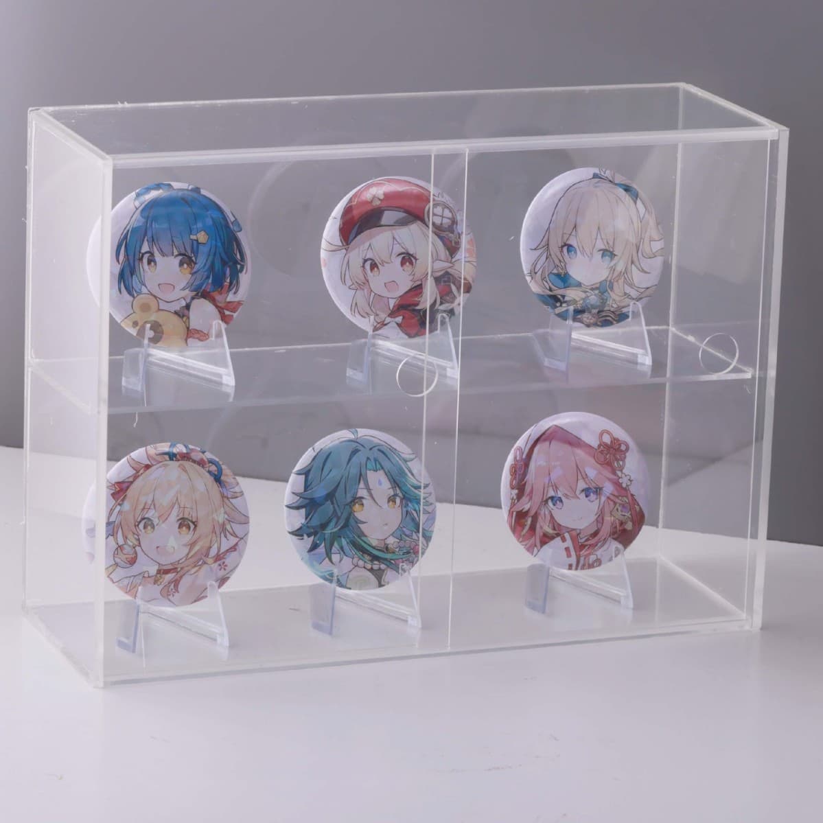 In Stock Badge Display Stand Dustproof Desktop Collectible Storage Box Tiered Rack for Pins and Merchandise Multi-Layer Desktop Organizer