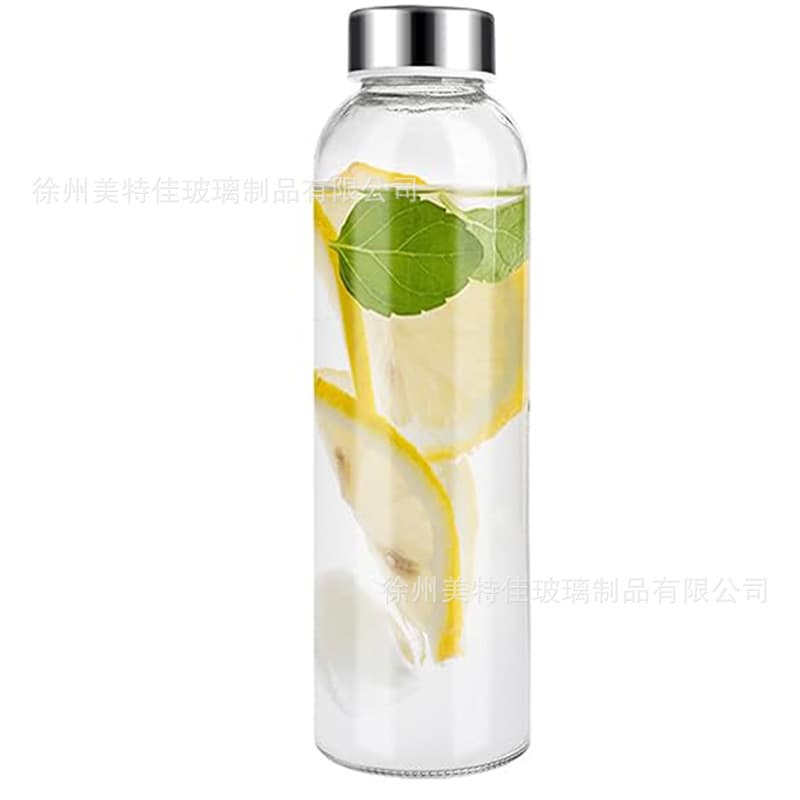 Customizable Amazon 16oz Glass Water Bottle with Lid, Cross-Border 6-Pack, Portable Cup
