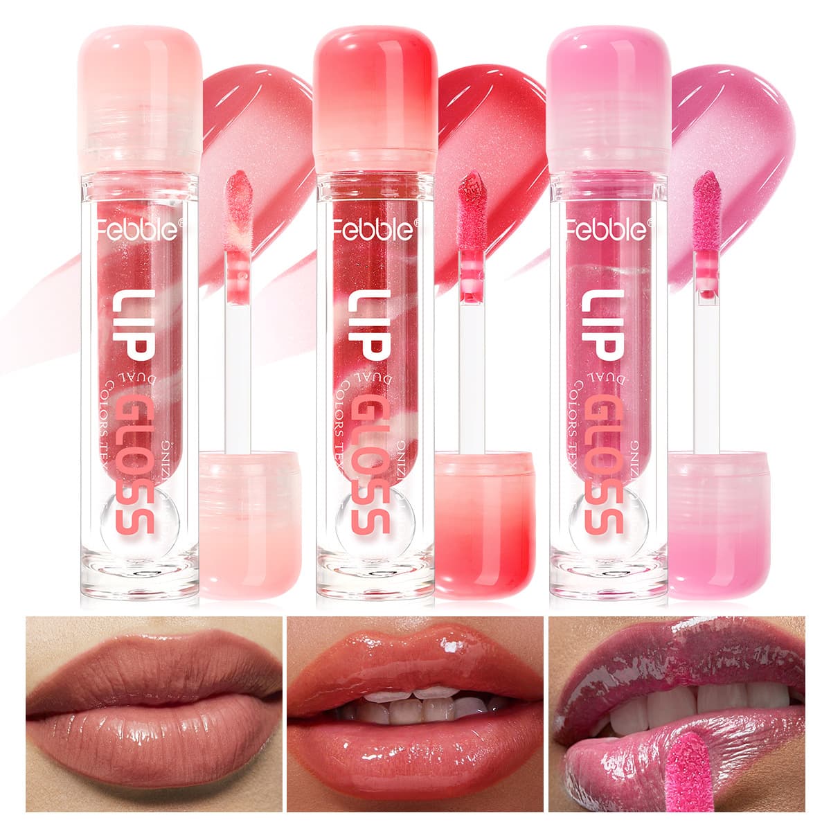 Febble Long-lasting Brightening Moisturizing Lip Gloss FBC048 for Amazon Cross-border E-commerce in Europe and America