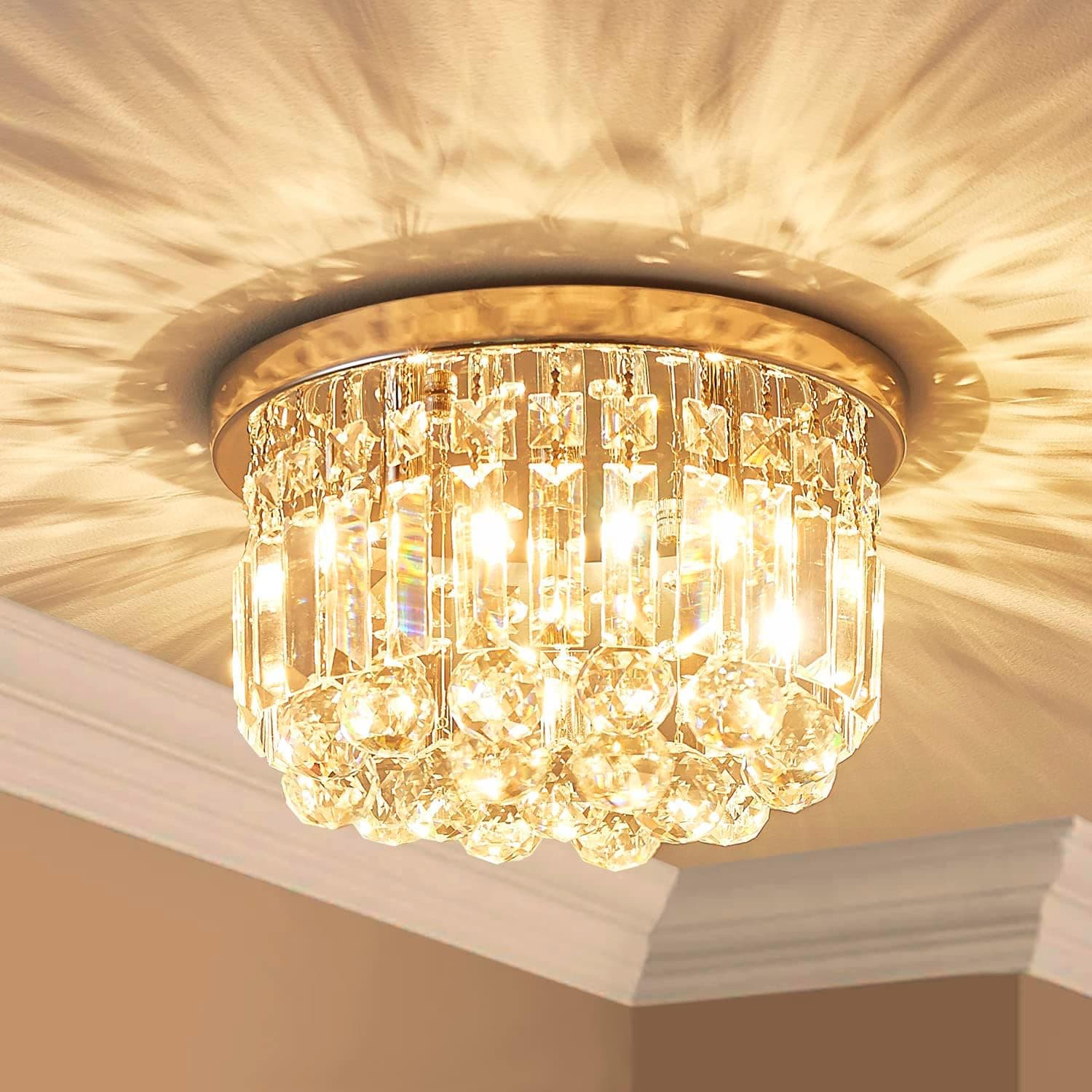 Ceiling lamp crystal ball pendant European style light luxury four-layer crystal pendant ceiling lamp European style bedroom lamp