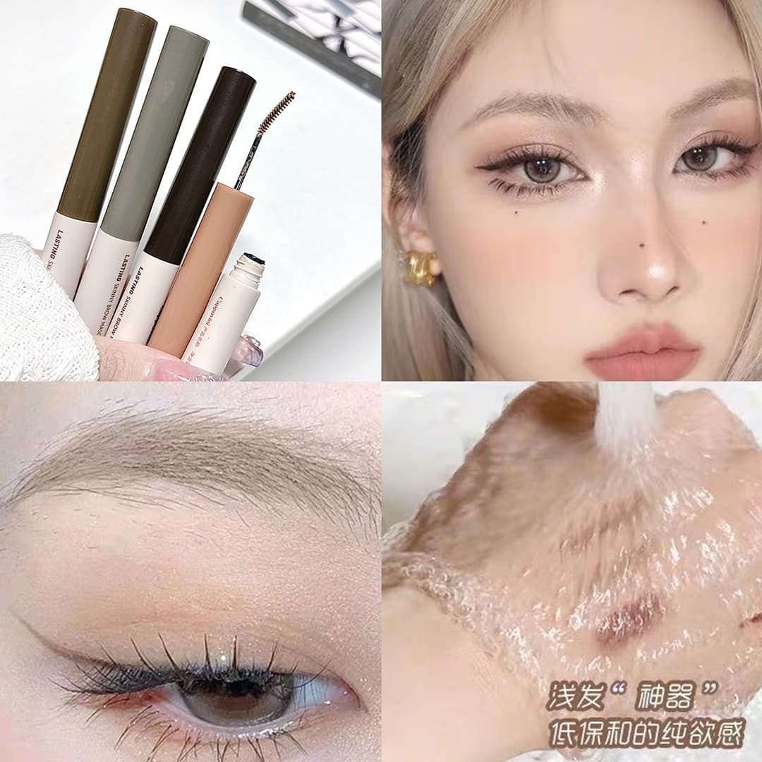 Cappuvini Eyebrow Mascara - Smudge-proof, Natural 3D Effect, Beginner-friendly, Wild Eyebrow Look, Dark Brown & Natural Brown Cosmetics