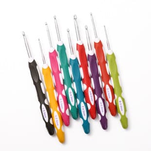 Multi-Color TPR Soft Handle Crochet Hook Hand Knitting Tool Anti-Slip Single-Ended Aluminum Crochet Hook Set