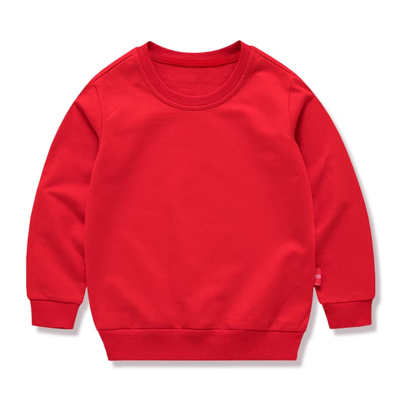 Children's crew neck sweatshirt, solid color class uniform, pure cotton spring and autumn base shirt, kindergarten uniform DIY pattern group purchase