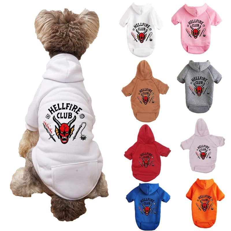 Stranger Things Season Pet Hoodie - Printed Pullover Teddy Dog Sweatshirt