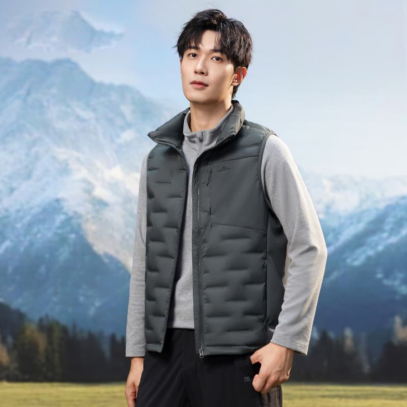 Lightweight down vest for men, short style, new winter style, stand-up collar vest, 2025.