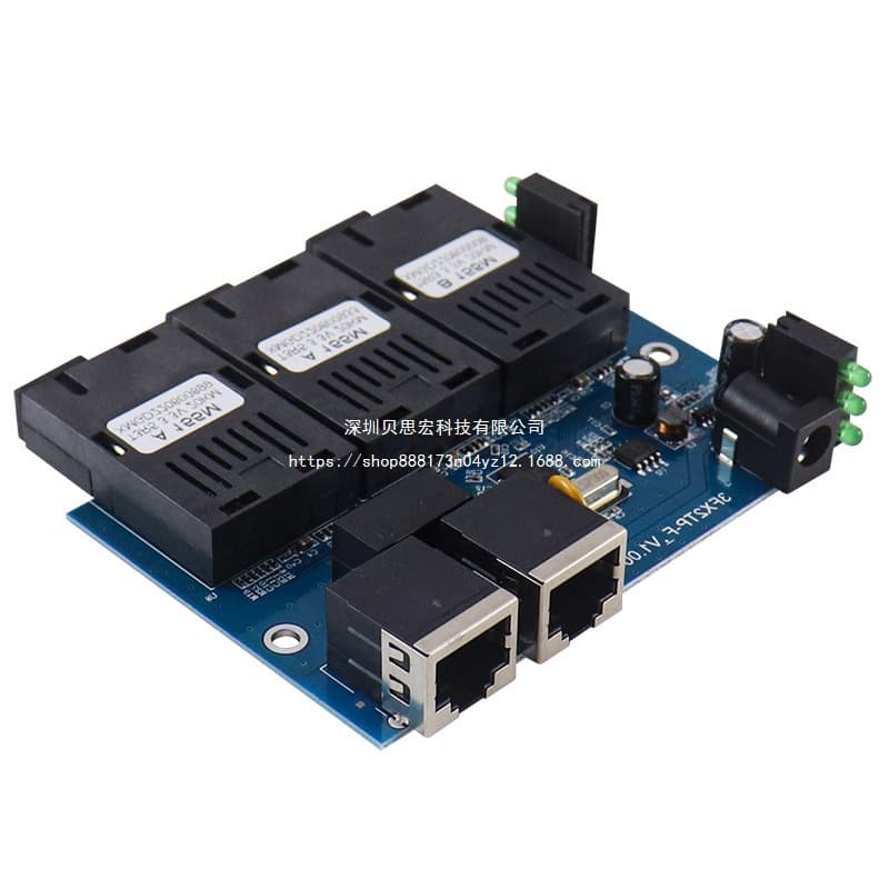 Fiber Converter PCBA Optical 100M Fiber Transceiver 3AB Board PC End KMBA Single Mode 2 Electrical 20