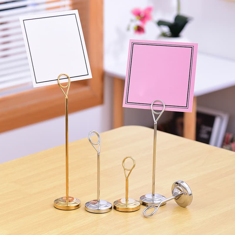 Stainless steel menu stand wedding banquet hotel buffet restaurant tabletop menu card clip number tag business card holder