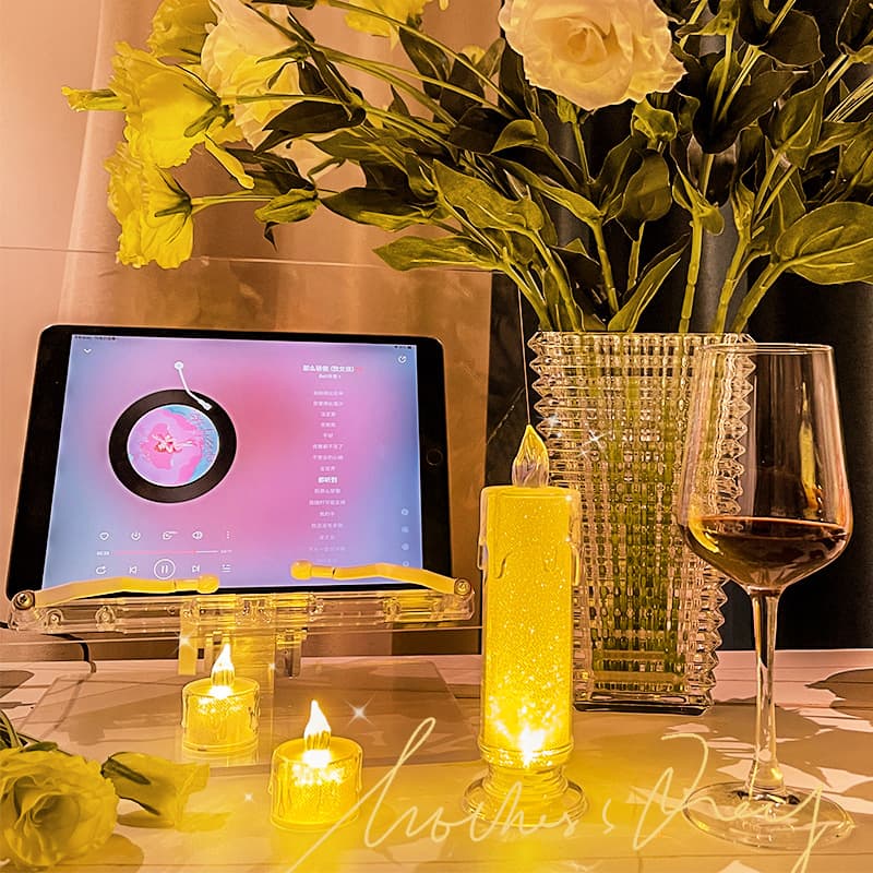 Valentine's Day Proposal Simulation Mini Candle Light Girl Birthday Decoration Scene Romantic Setup Atmosphere Photo