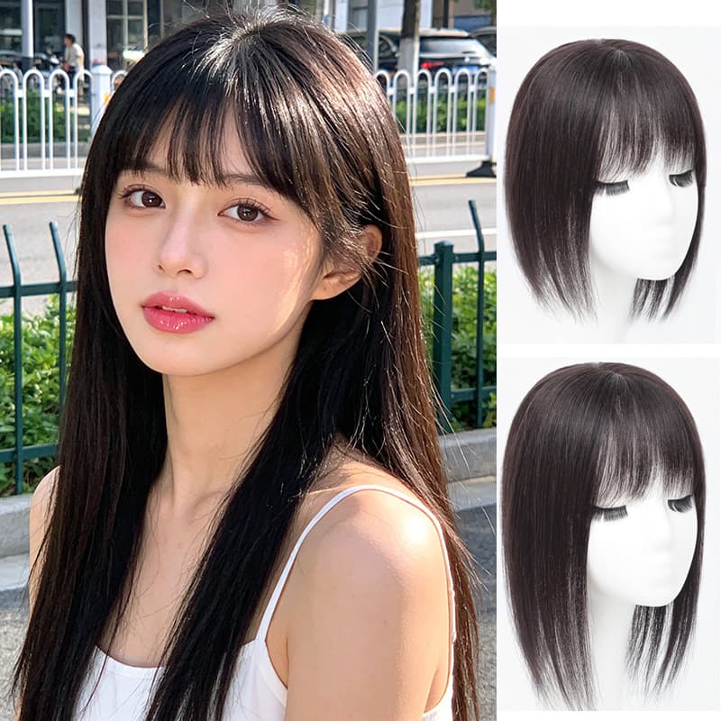 Air Bangs Hair Topper for Women, Conceals Gray Hair, Invisible Volume Enhancement, Extension Piece, Factory Wholesale
