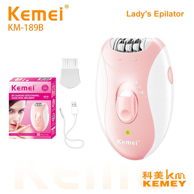 Kemei Women's Epilator KM-189B Bikini Hair Trimmer Waterproof Portable USB Charging Hair Remover