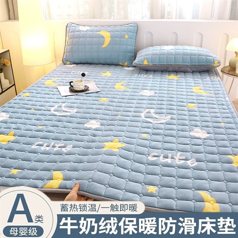 Class A milk fleece mattress, 180x200 mm, suitable for home use, winter use, student dormitory bedding, mattress pad, quilt, underlay, and mattress cover.