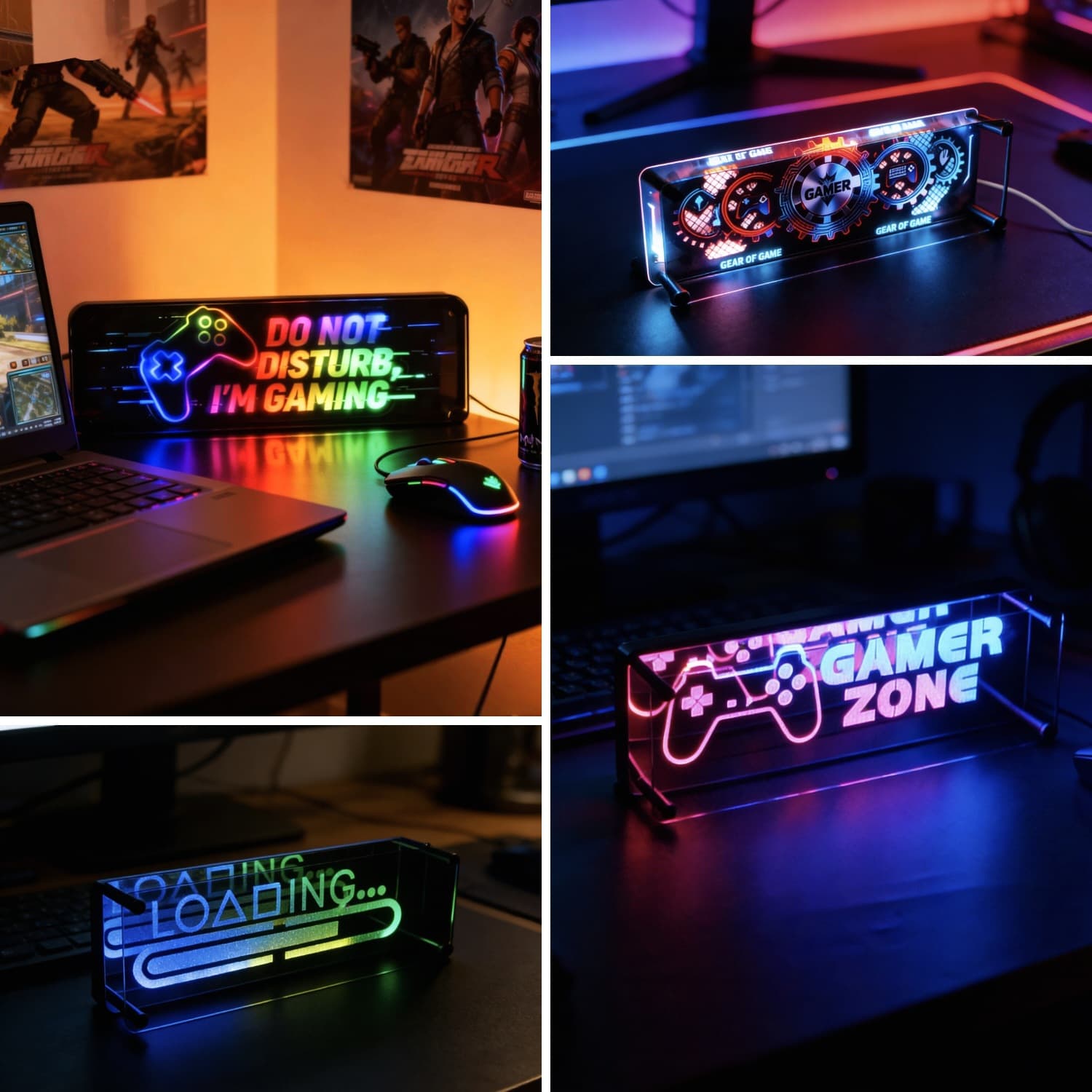 3D Infinite Mirror LED Ambient Light RGB Dynamic Lighting Custom Gaming Light Gaming Room Decoration