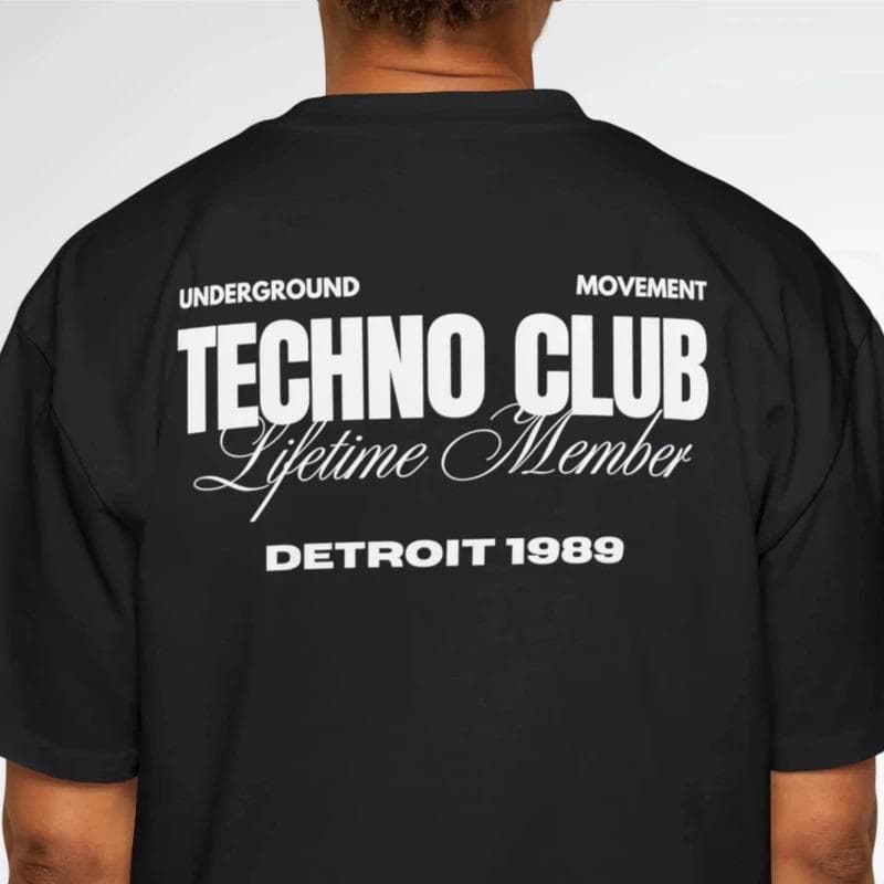 [Cross-border EU Size] Detroit Techno Oversized T-Shirt: Music Festival