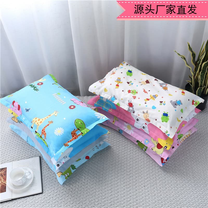 Children's pillow kindergarten cotton cartoon pillowcase baby cotton pillowcase nap shaped neck pillow core wholesale