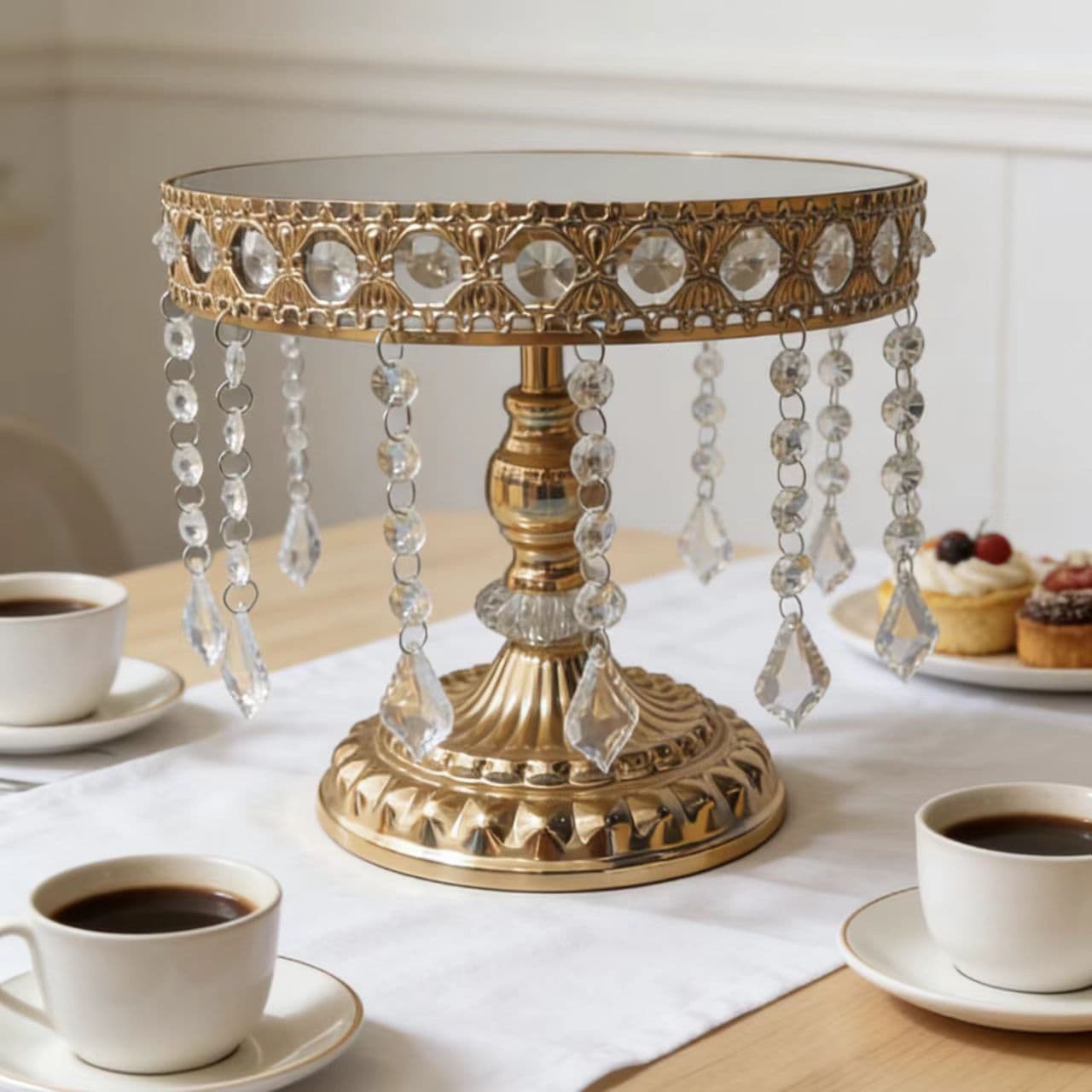 European-Style Wrought Iron Light Luxury High Tray Afternoon Tea Break Dessert Table Snack Rack Metal Model Room Display Stand Ornament