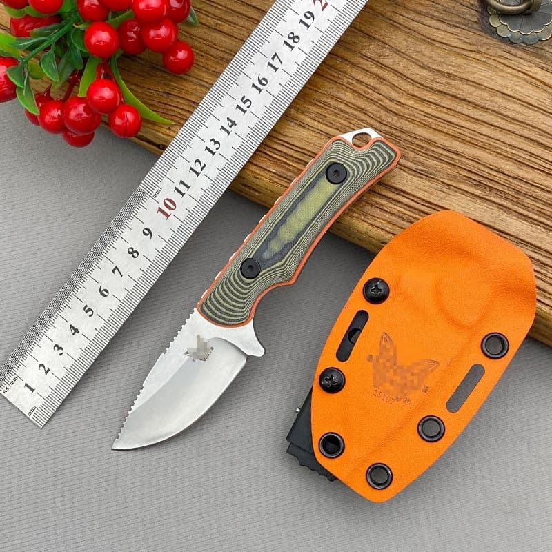 Cross-Border Mini Portable Straight Knife Butterfly 15017 High Hardness Steel G10 Handle Camping Meat Cutting Sharp Knife